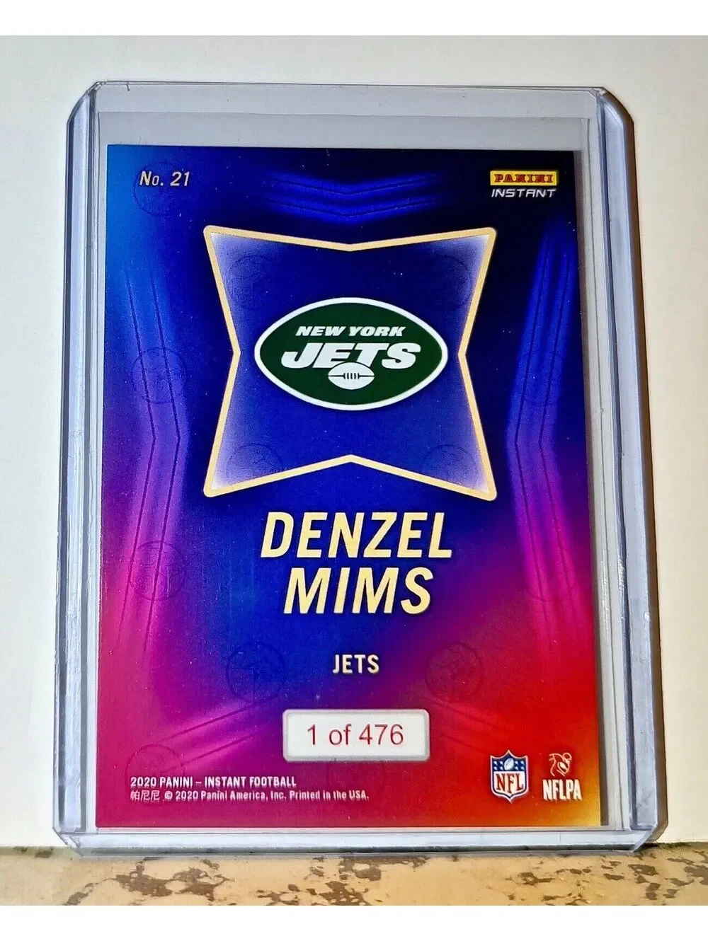 Denzel Mims 2020 NFL Draft Night NFL #21 Football Card Jets 1 of 476